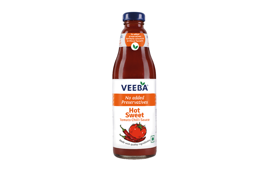 Veeba Hot Sweet Tomato Chilli Sauce   Glass Bottle  500 grams